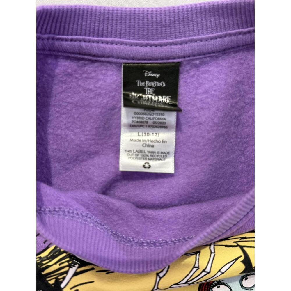 Nightmare Before Christmas Sweatshirt Kids 10-12 Purple Jack Sally Zero Disney - Picture 4 of 10